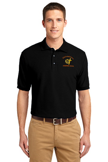 Port Authority® Core Classic Pique Cotton Polo - Adult - SWCS Student, Staff and Parent (Color: Black, Size: XS - Size 32/34)