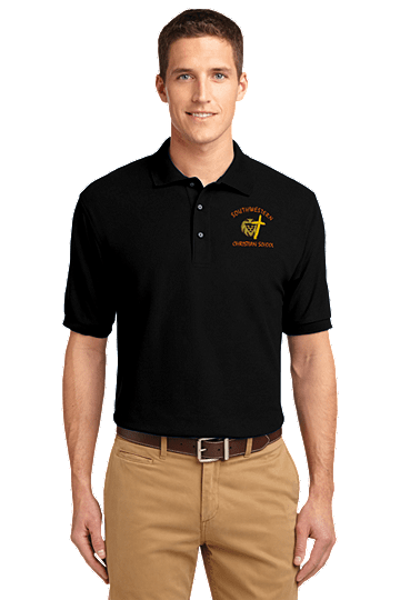 Port AuthorityÂ® Core Classic Pique Cotton Polo - Adult - SWCS Student, Staff and Parent (Size: XS - Size 32/34, Color: Black)