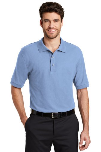 Port AuthorityÂ® Silk Touchâ„¢ Cotton Blend Polo, Adult - YLS Student, Staff and Parent (Polo Size: XS 32-34, School Colors: Lt Blue)