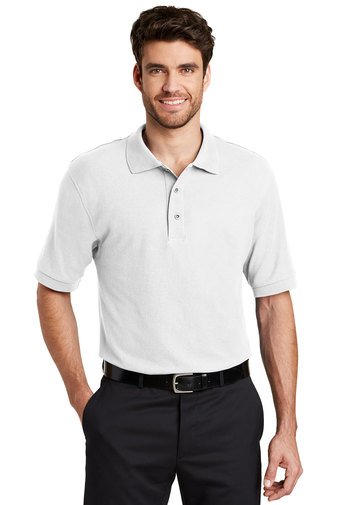 Port AuthorityÂ® Silk Touchâ„¢ Cotton Blend Polo, Adult - YLS Student, Staff and Parent (Polo Size: XS 32-34, School Colors: White)