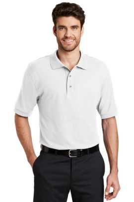 Port Authority® Silk Touch™ Cotton Blend Polo, Adult - YLS Student, Staff and Parent (Polo Size: XS 32-34, School Colors: White)