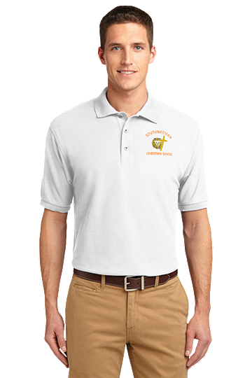 Port Authority® Core Classic Pique Cotton Polo - Adult - SWCS Student, Staff and Parent (Color: White, Size: XS - Size 32/34)