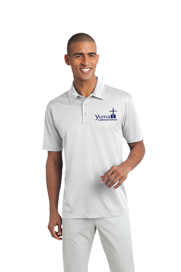 Port Authority® Silk Touch™ Men's Performance Polo - YLS (Performance Polo Color: White, Polo Size: XS 32-34)