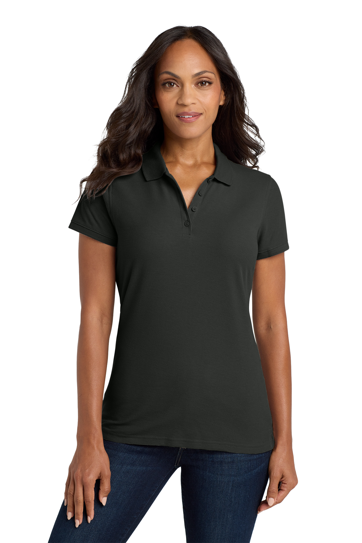 Ladies Core Classic Pique Polo, Port Authority - VCA (Ladies Cotton Polo - VCA: Black - XS 2)