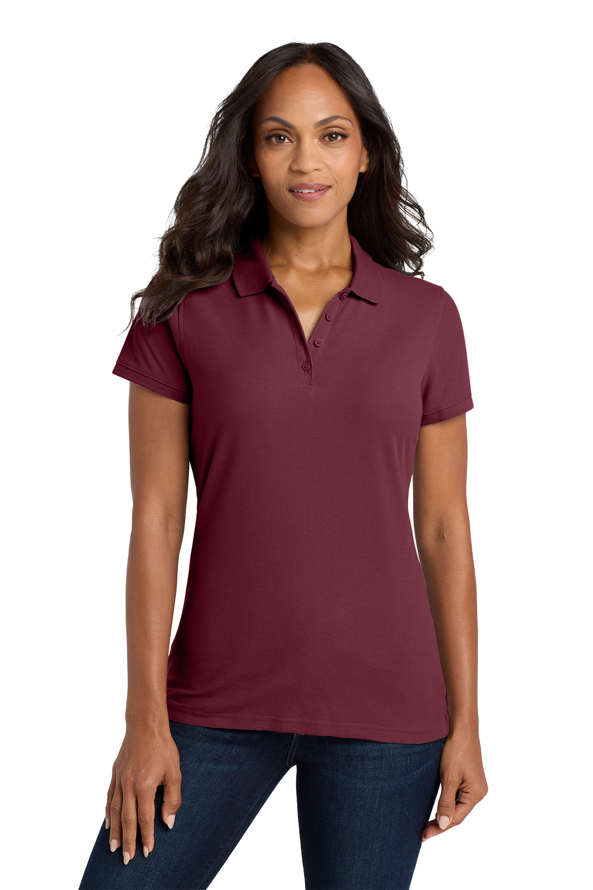 Ladies Core Classic Pique Polo, Port Authority - VCA (Ladies Cotton Polo - VCA: Burgundy - XS 2)