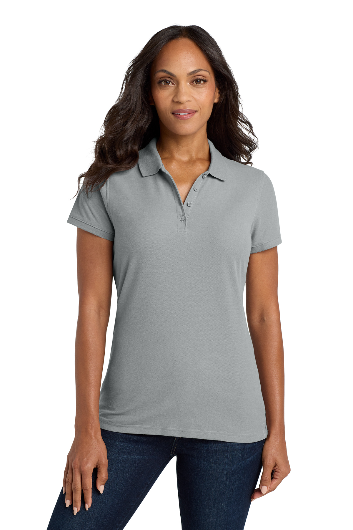 Ladies Core Classic Pique Polo, Port Authority - RCA (Ladies Cotton Polo - RCA: Lt Grey - XS 2)