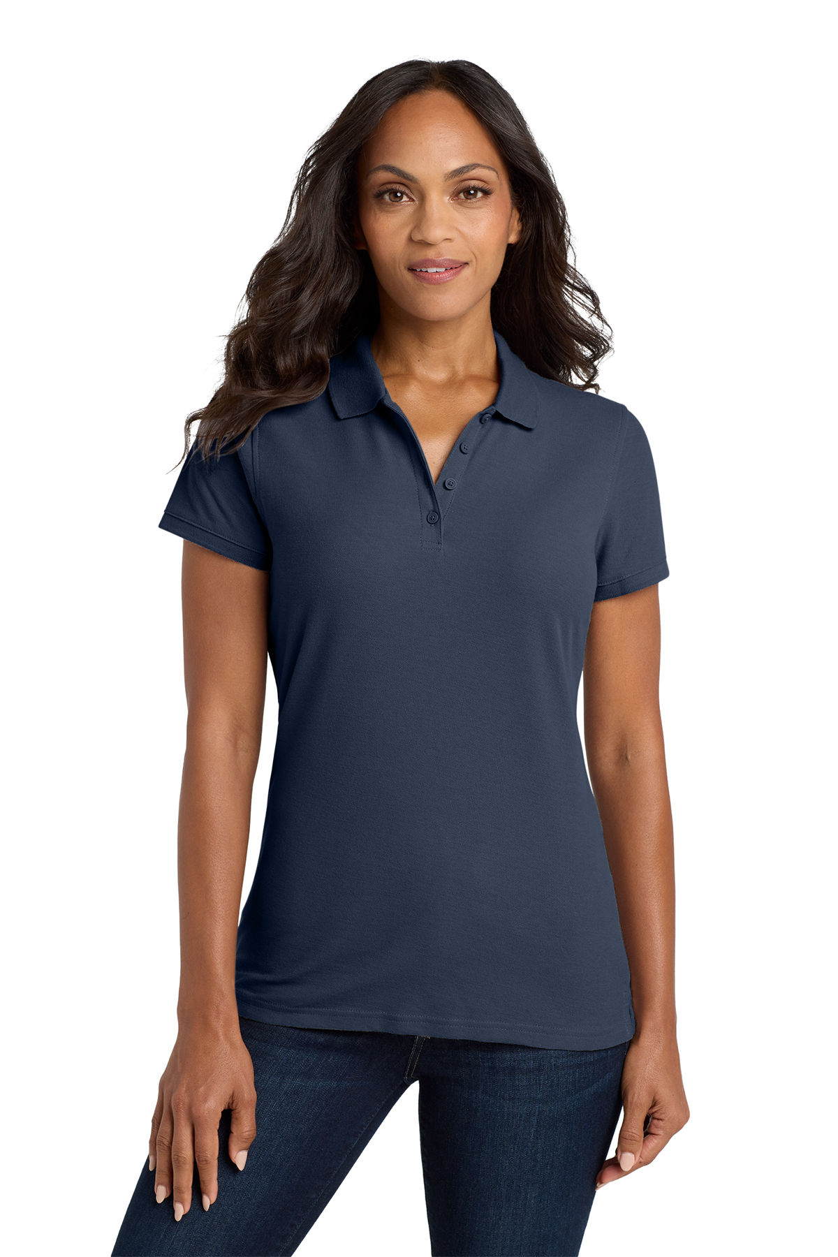 Port Authority, Ladies Core Classic Pique Polo - FCA (Port Auth, Ladies Core Classic Pique Polo - FCA: Navy - XS - Size 2)