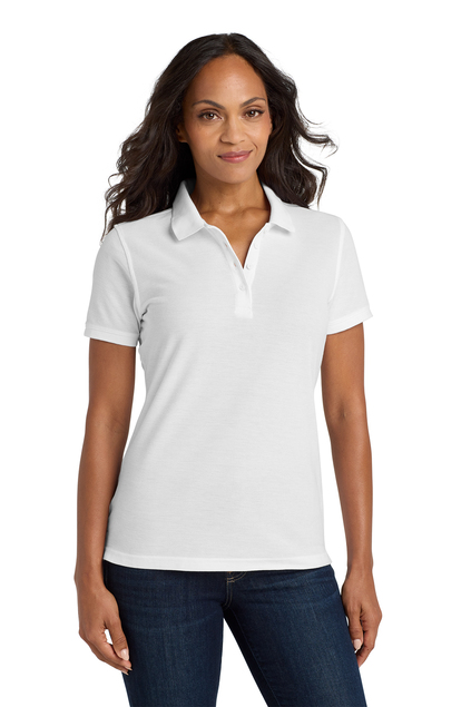 Ladies Core Classic Pique Polo, Port Authority - RCA (Ladies Cotton Polo - RCA: White - XS 2)