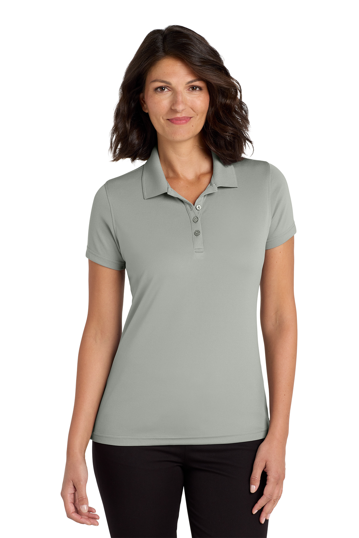 Port Authority Women's Dry Zone UV Micro-Mesh Polo - RCA (Ladies Performance Polo - RCA: Lt Grey - XS 2)