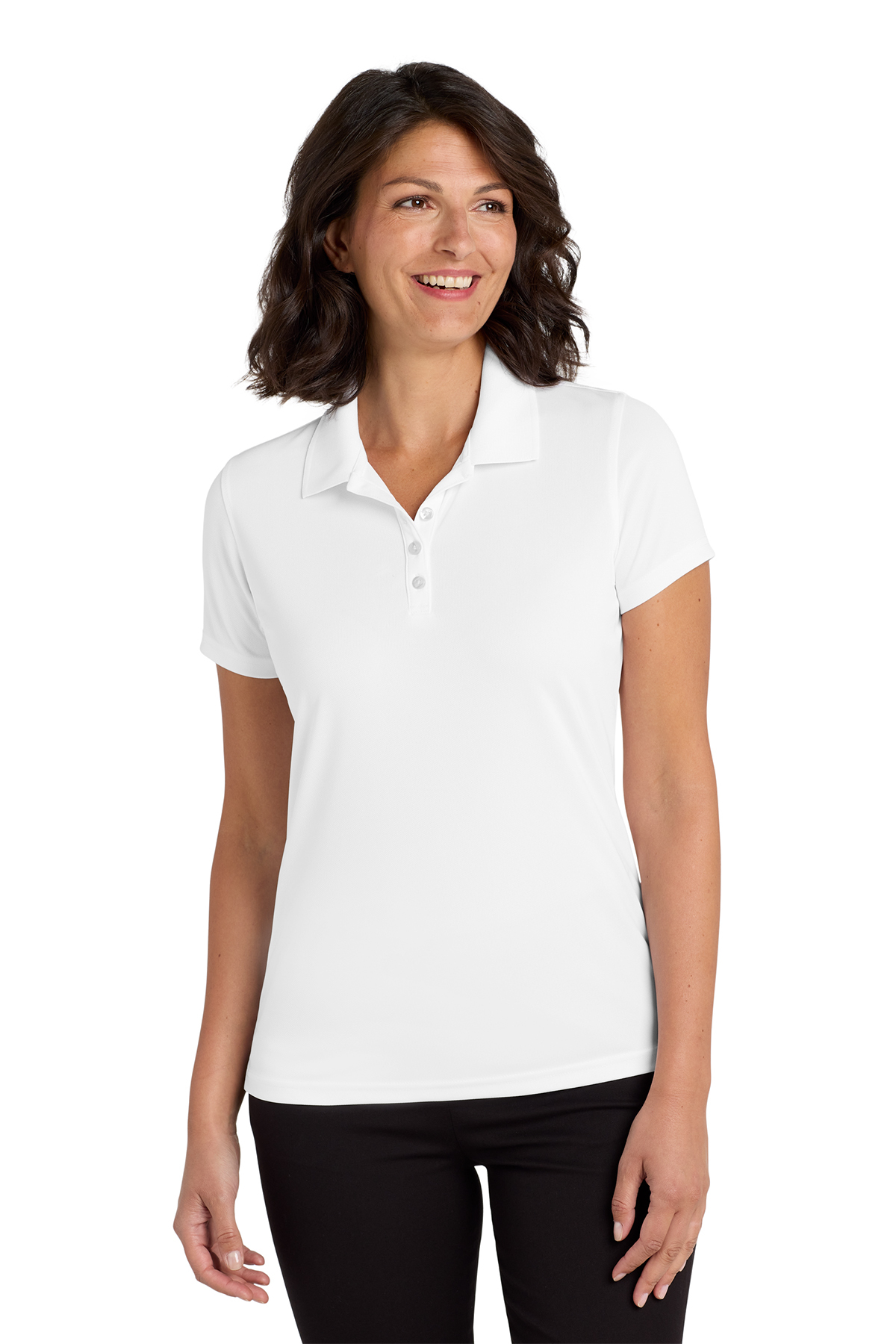 Port Authority Women's Dry Zone UV Micro-Mesh Polo - RCA (Ladies Performance Polo - RCA: White - SM 4/6)
