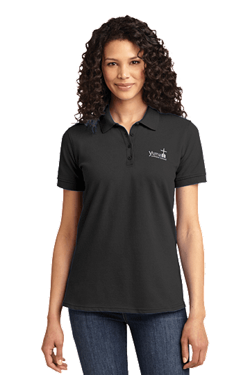 Port & CompanyÂ® Ladies Core Blend Pique Polo - YLS (Polo Size: XS - 2, School Colors: Grey)