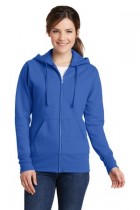 Ladies Classic Full-Zip Hooded Sweatshirt by Port & Company. LPC78ZH. (Color: Royal, Size: 2XL)