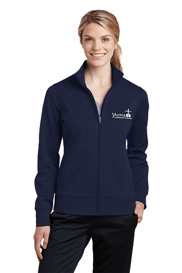 Sport-TekÂ® Ladies Sport-WickÂ® Fleece Full-Zip Jacket - YLS (Jacket Size: XS Size 2, School Colors: Navy)