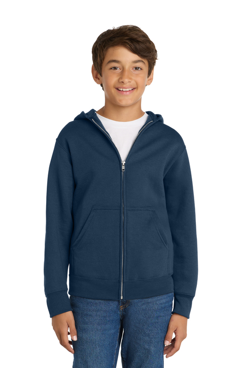 Port & Company® Youth Core Fleece Full-Zip Hooded Sweatshirt - FCA (Full-Zip Youth Hooded Sweatshirt - FCA: YXS)