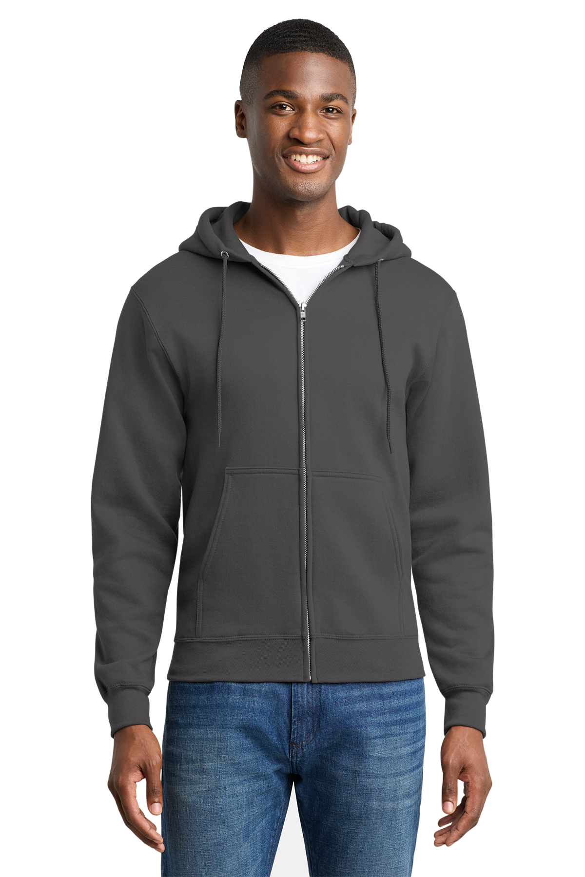 Port & Company® Youth and Adult Full-Zip Hooded Sweatshirt - VCA (Full Zipper Hooded Sweatshirt - VCA: Adult - SM 35/37 Color - Grey)