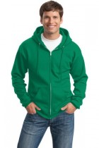 Men's Classic Full-Zip Hooded Sweatshirt by Port & Company. PC78ZH. (Color: Kelly, Size: Large)