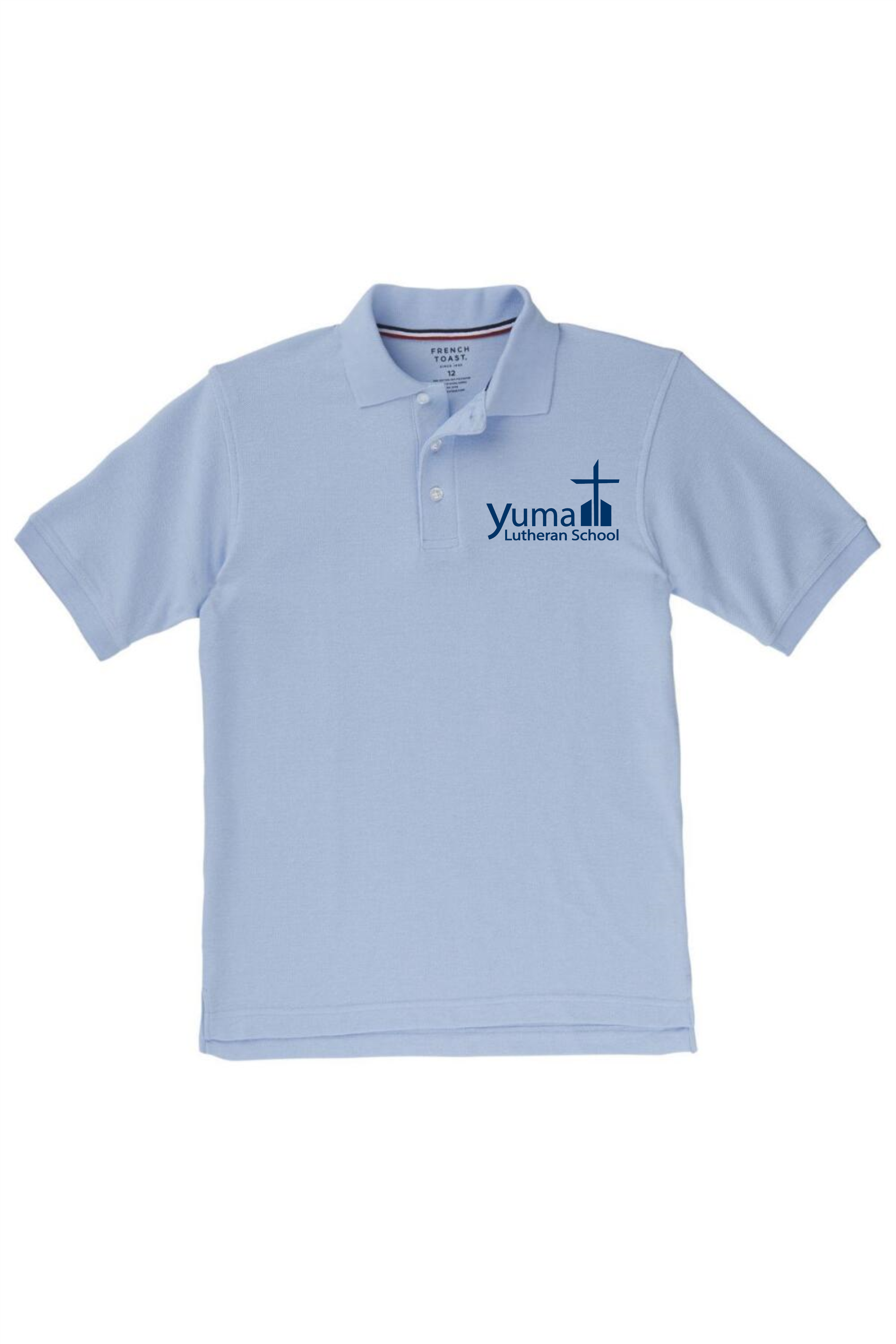 French Toast Boy's Short Sleeve Pique Polo (Polo Size: XS - 4/5, French Toast Polo Color: Lt Blue - YLS)