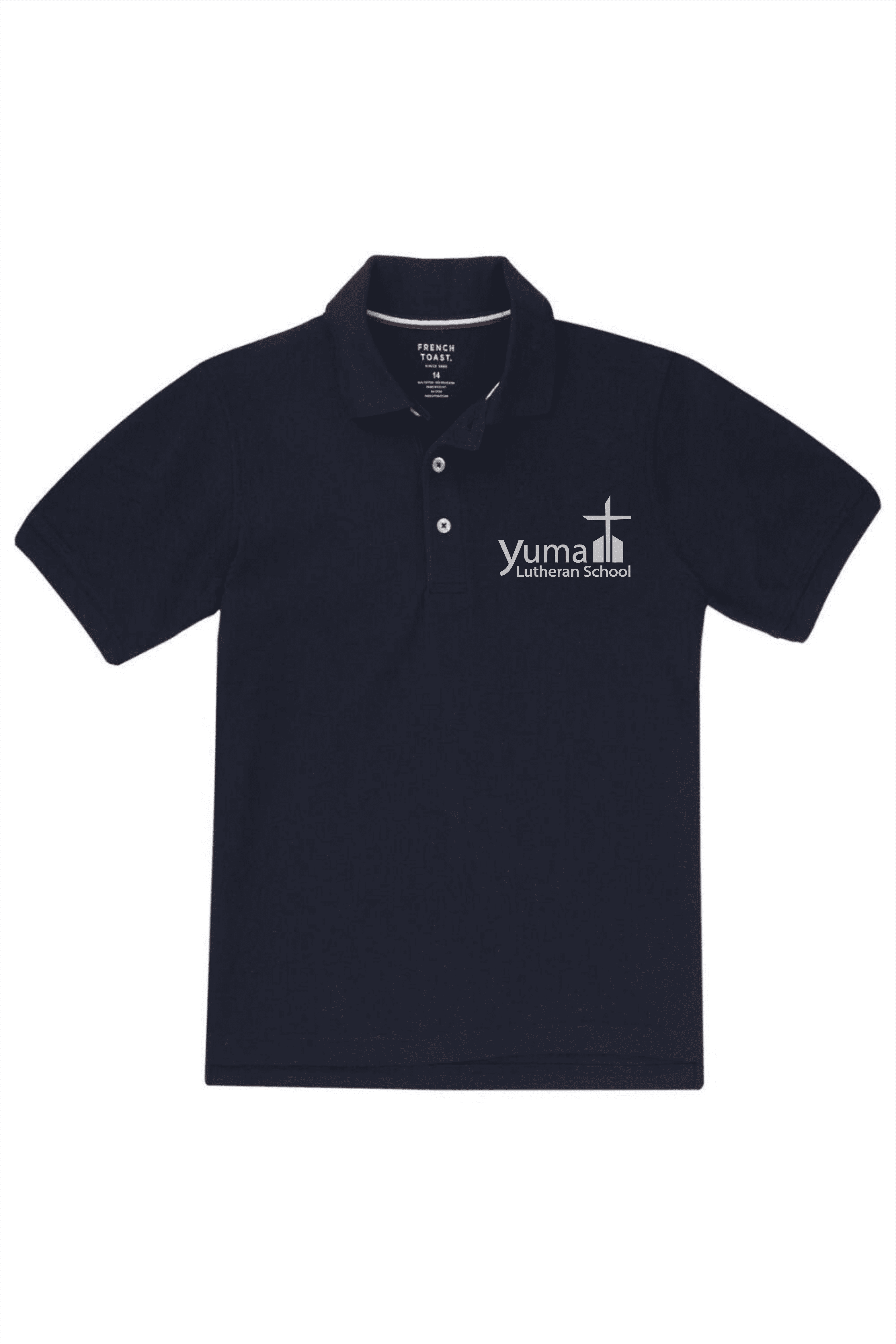 French Toast Boy's Short Sleeve Pique Polo (Polo Size: XS - 4/5, French Toast Polo Color: Navy - YLS)