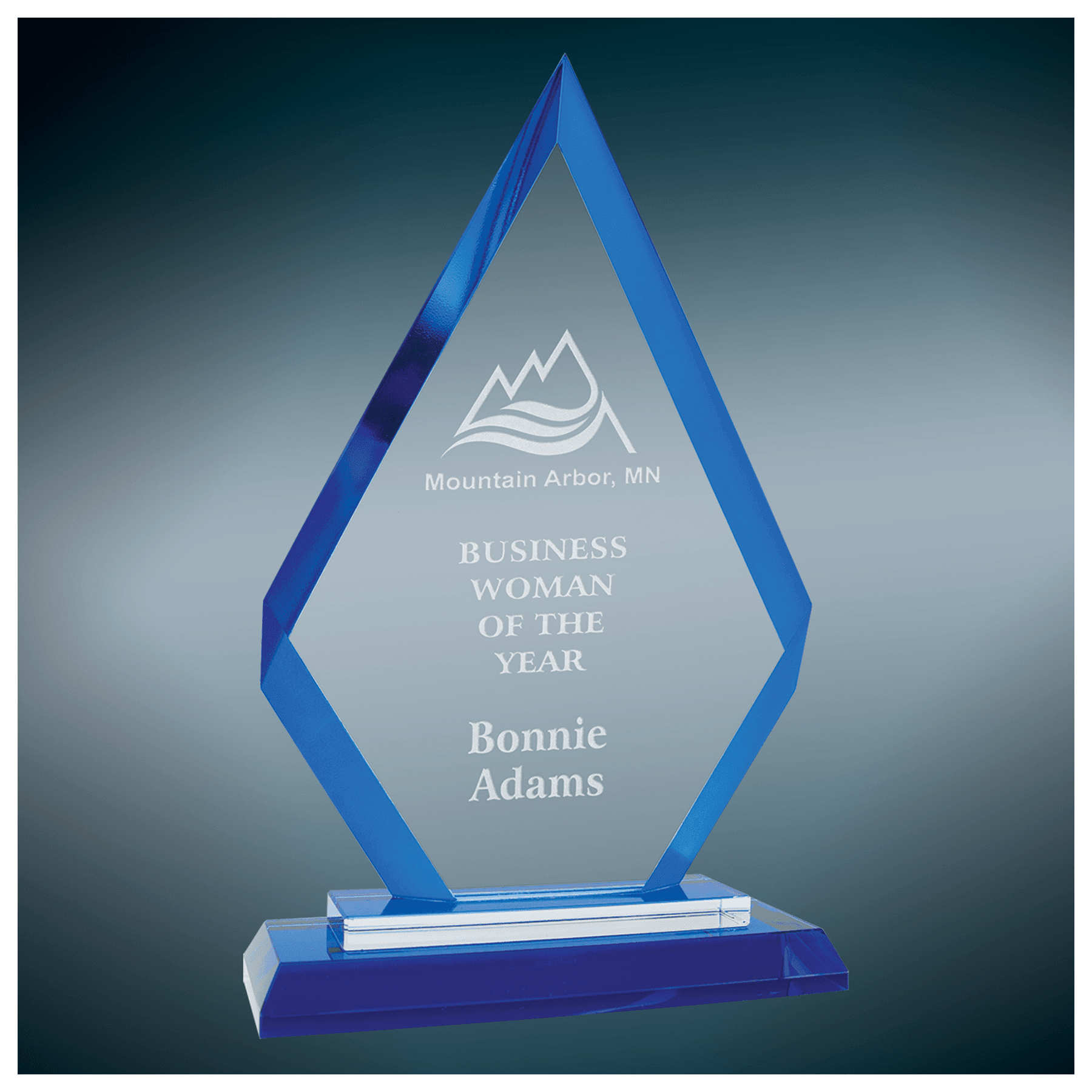 Diamond Regal Glass (Award - Regal Glass: 9" Diamond, Blue)