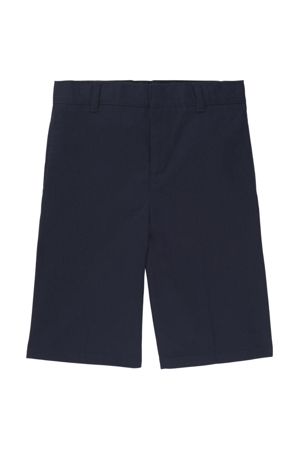 Boys Flat Front Adjustable Waist Uniform Shorts (Boy's Short Color: Navy - YLS, Boy's Short Size: Size 4)