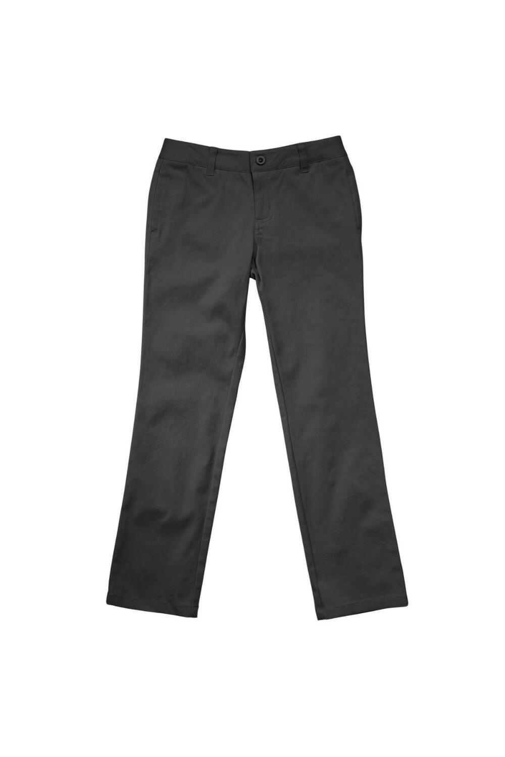 French Toast Girl's Straight Leg Twill Pant (Pant Color: Grey - SWCS, Pant Size: Size 4)