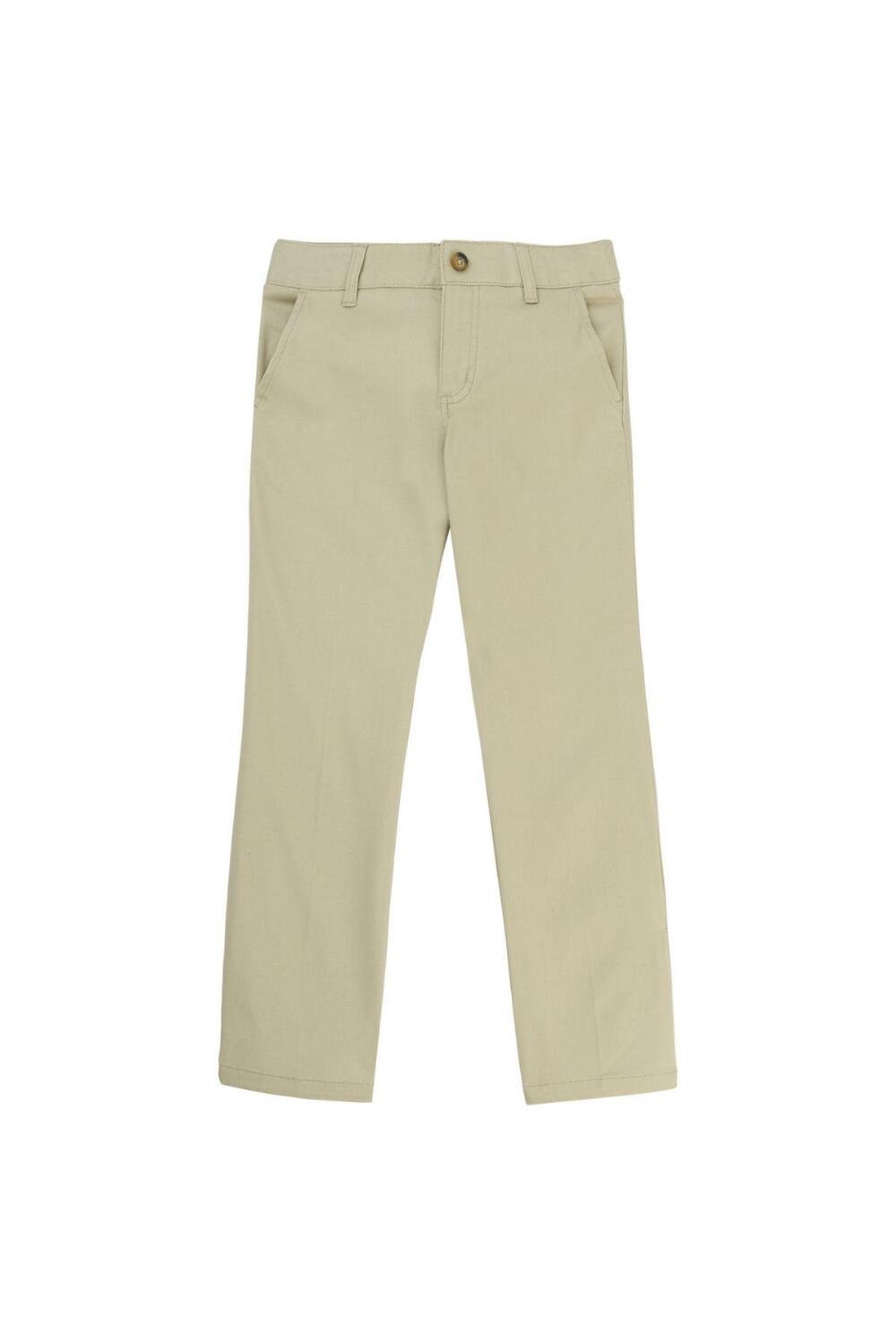 French Toast Girl's Straight Leg Twill Pant (Pant Color: Khaki, Pant Size: Size 4)