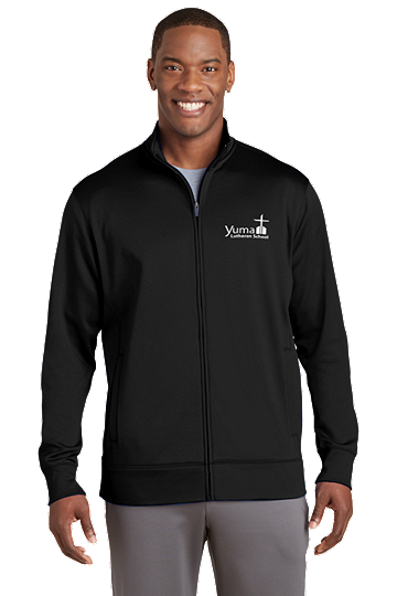 Sport-Tek® Sport-Wick® Men's Fleece Full-Zip Jacket - YLS (Jacket Size: XS Size 32-34, School Colors: Black)