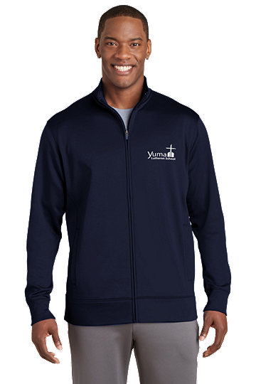 Sport-Tek® Sport-Wick® Men's Fleece Full-Zip Jacket - YLS (Jacket Size: XS Size 32-34, School Colors: Navy)