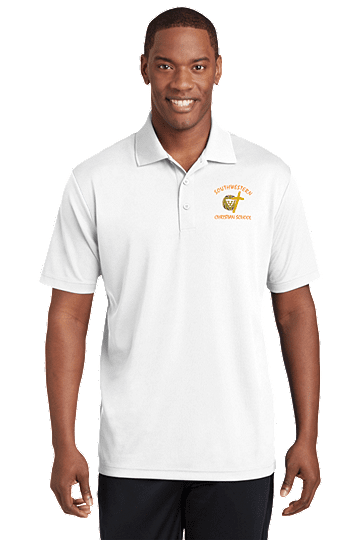 Sport-TekÂ® PosiChargeÂ® RacerMeshÂ® Polo - SWCS Student (Unisex), Staff & Parent (Men's) (Size: MD - Size 38/40, Color: White)