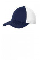 Sport-Tek Piped Mesh Back Cap. STC29. (Color: Graphite/ True Navy/ White)