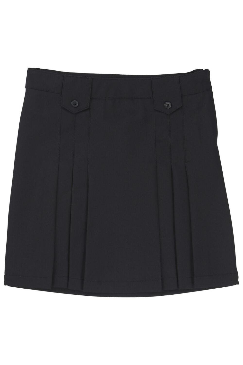French Toast Front Pleated Skirt (Color: Skirt Black, Size: Skirt Size 5)