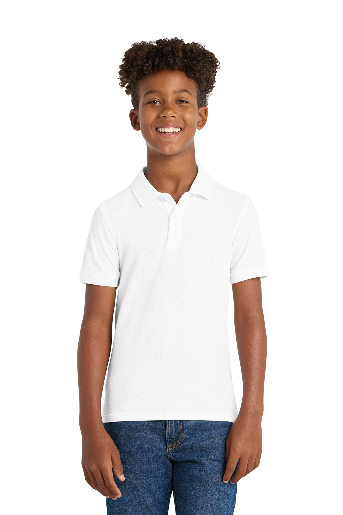Port Authority Cotton Blend Youth UNISEX Polo - RCA (Cotton Blend Youth Polo - RCA: White YXS 4)