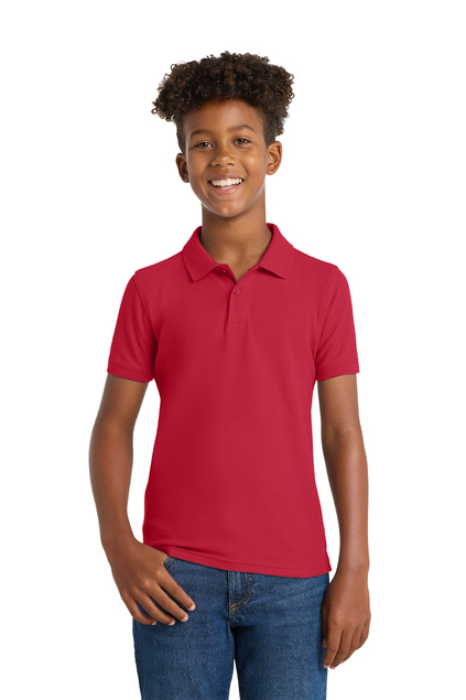 Port Authority Cotton Blend Youth UNISEX Polo - FCA (Cotton Polo - Unisex: Red - YXS 4/5)