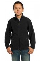 Youth Soft, Light-Weight Fleece Jacket. Y217. (Size: Small, Color: Black)