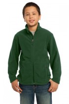 Youth Soft, Light-Weight Fleece Jacket. Y217. (Color: Forest Green, Size: Small)