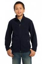 Youth Soft, Light-Weight Fleece Jacket. Y217. (Color: True Navy, Size: Small)