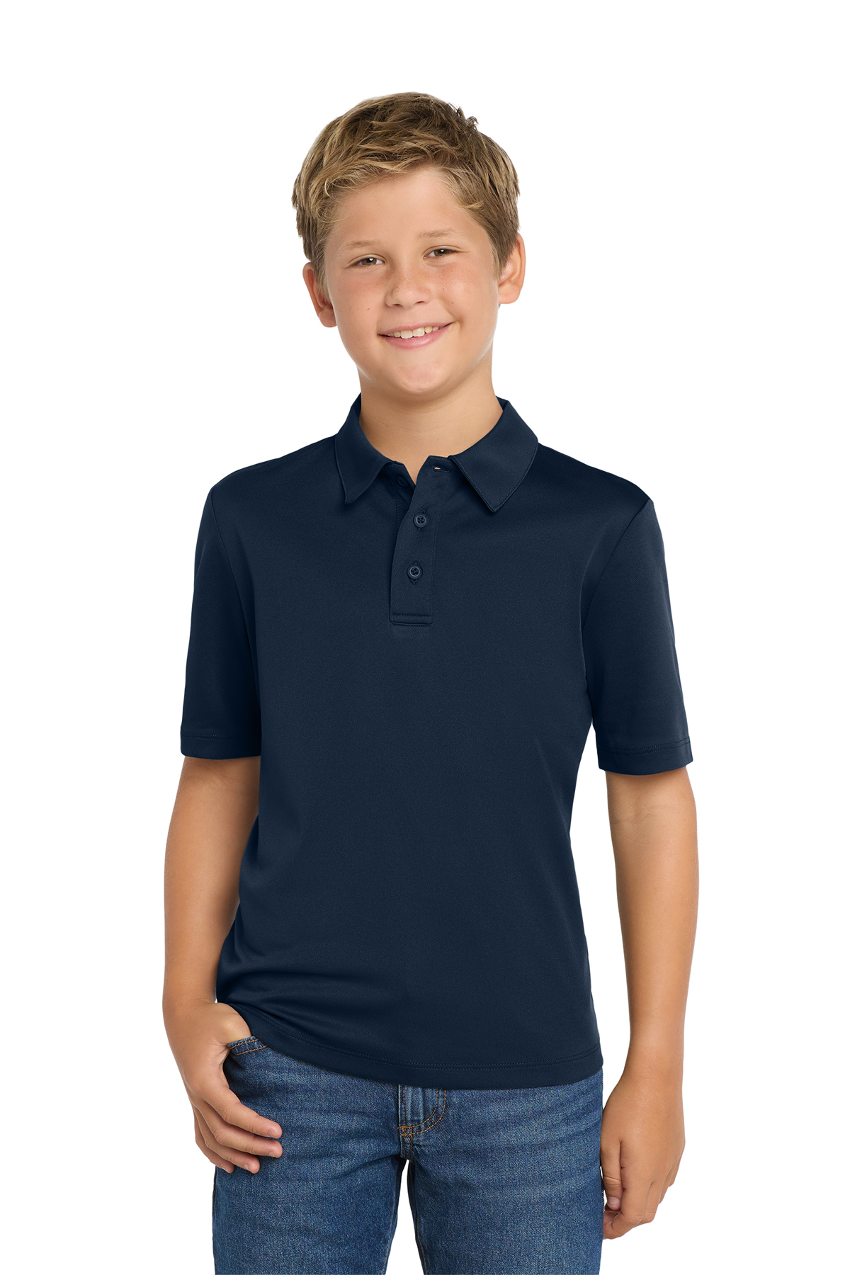 Port Authority Youth - Silk Touch Performance Polo - FCA (Performance Polo - Youth (Unisex) - SS - FCA: Navy - YXS Size 4)