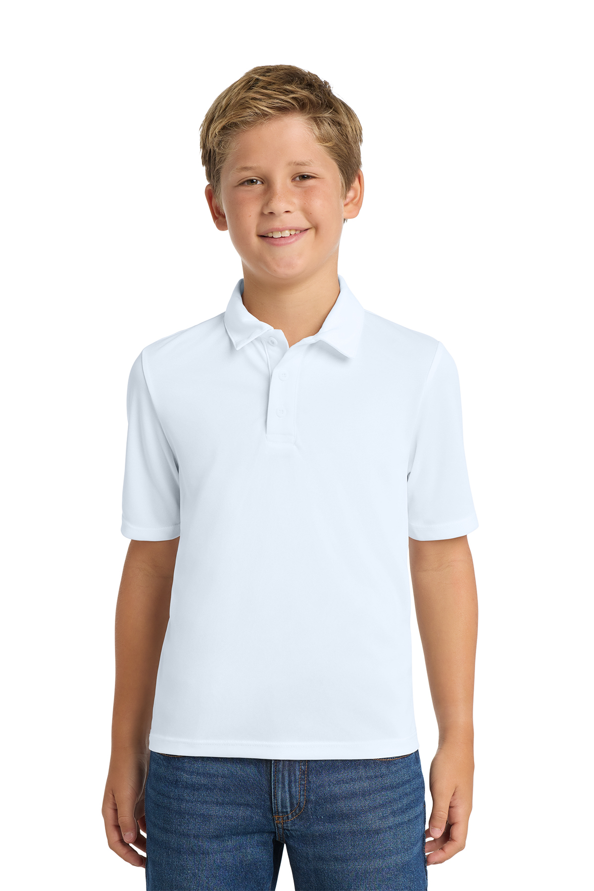 Port Authority Youth - Silk Touch Performance Polo - FCA (Performance Polo - Youth (Unisex) - SS - FCA: White - YXS Size 4)