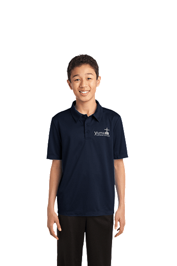 Port AuthorityÂ® Youth - Unisex - Silk Touchâ„¢ Performance Polo - YLS (Performance Polo Color: Navy, Polo Sizes: YXS 4)