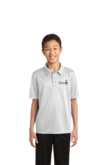 Port Authority® Youth - Unisex - Silk Touch™ Performance Polo - YLS (Performance Polo Color: White, Polo Sizes: YXS 4)