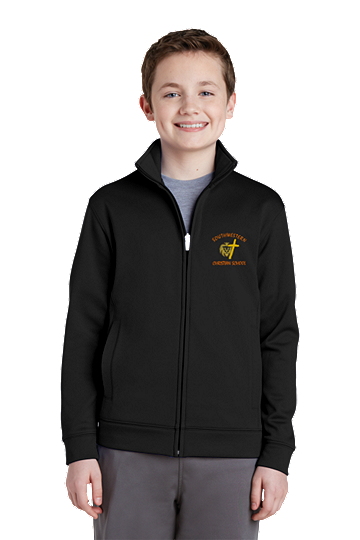 Sport-Tek® Youth Sport-Wick® Fleece Full-Zip Jacket - SWCS (Color: Black, Size: XS - Size 4)