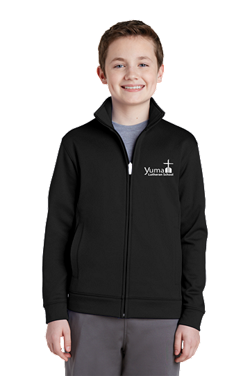 Sport-Tek® Youth Sport-Wick® Fleece Full-Zip Jacket - YLS (Jacket Size: YXS Size 4, School Colors: Black)