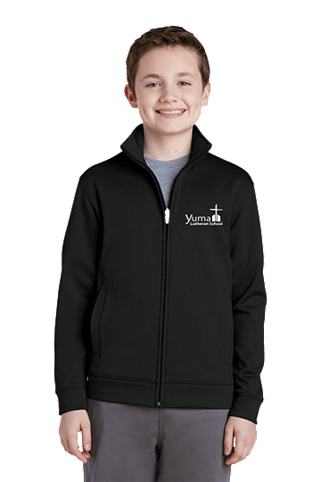 Sport-TekÂ® Youth Sport-WickÂ® Fleece Full-Zip Jacket - YLS (Jacket Size: YXS Size 4, School Colors: Black)