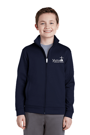 Sport-TekÂ® Youth Sport-WickÂ® Fleece Full-Zip Jacket - YLS (Jacket Size: YXS Size 4, School Colors: Navy)