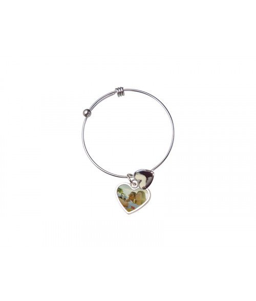 Adjustable Photo Bracelet with Ball Stopper (Custom Bracelets: Heart .56)